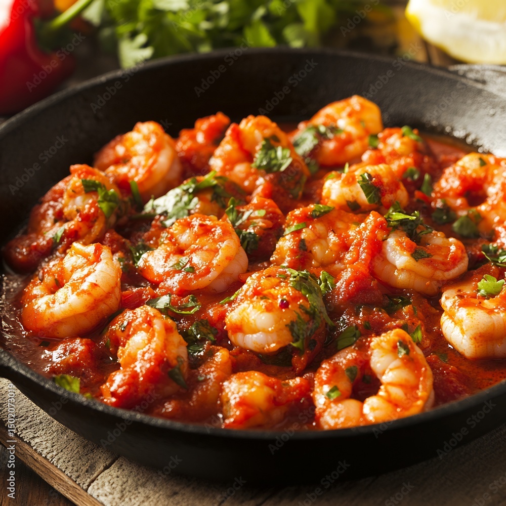 Italian Gamberi alla Diavola spicy shrimp dish rich protein and omega 3 fatty acids supporting heart and brain health Italian Gamberi alla Diavola spicy shrimp dish rich protein and omega 3 fatty acids supporting heart and brain health
