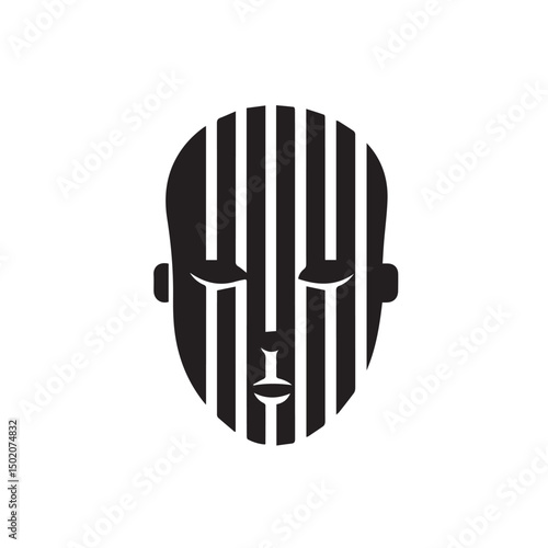 Modern Boho half faced Art Logo icon