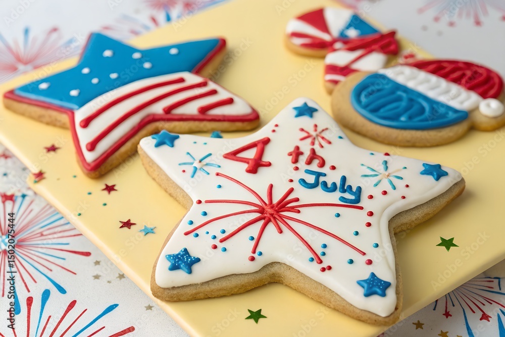 Obraz premium 4th of July Cookie Colorful Illustration