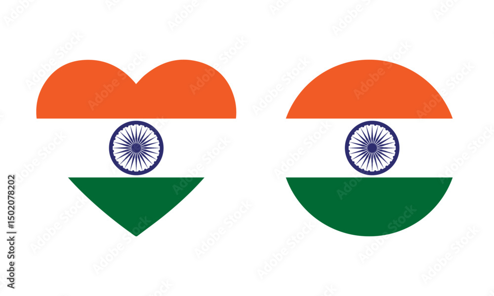 Fototapeta premium Indian flag in different shapes