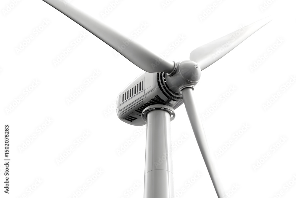 Renewable Energy Solution A Wind Turbine Generating Clean Power Against a Dark Background