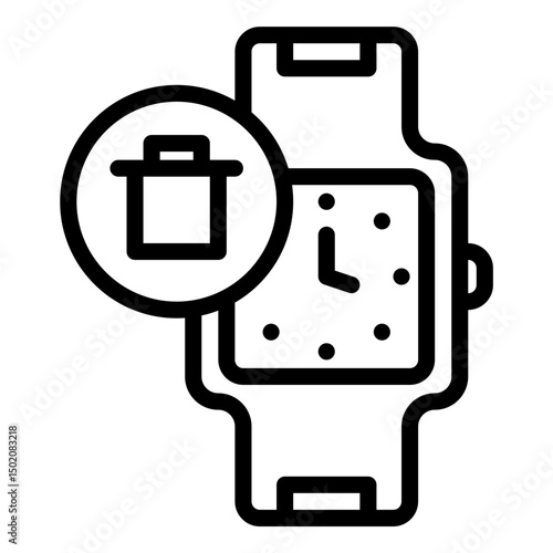 smartwatch trash icon