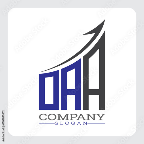 DAA Company Logo Design Growth vector, DAA Upward Arrow Business Success Logo vector, Corporate Branding DAA Logo Concept vector, DAA Modern Financial Growth Chart Logo vector,