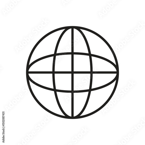 Earth globe icon, a symbol representing the world and internet connectivity
