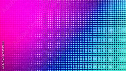 Vibrant Pixel Grid: A dynamic gradient of pink, blue, and green forms a vibrant pixel grid, creating an eye-catching abstract background with a modern and futuristic feel.