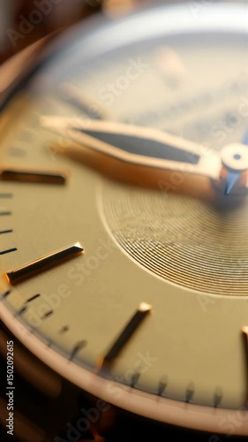 Close-Up of the Second Hand on a Clock Dial in Macro Shot for Timepiece Blogs, Watch Enthusiast Websites, Lifestyle Articles, and Social Media Posts  