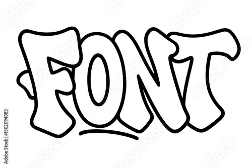 Creative graffiti font design showcasing bold letters and playful style with a white background for artistic expression