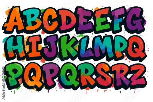 Vibrant graffiti letters on a wall showcasing artistic urban expression in bright colors