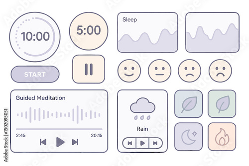Morning meditation interface for sleep tracking and relaxation activity at 10 AM