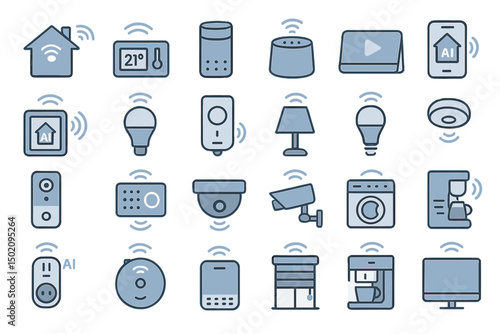 Smart home devices showcase innovative technology for home automation, improving convenience and efficiency in daily life