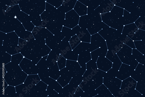 Exploring the vast night sky filled with stars and constellations in a clear, dark atmosphere