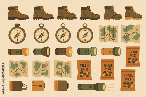 Essential hiking gear and supplies for outdoor adventures during the day