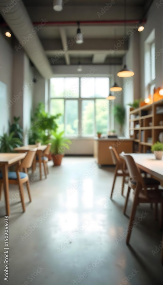 Generative AI image showcases a naturally lit, tranquil office space Generative AI image showcases a naturally lit, tranquil office space