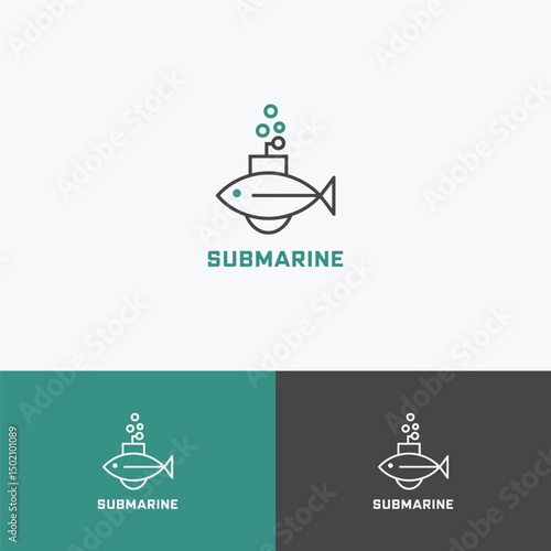 Submarine logo design template