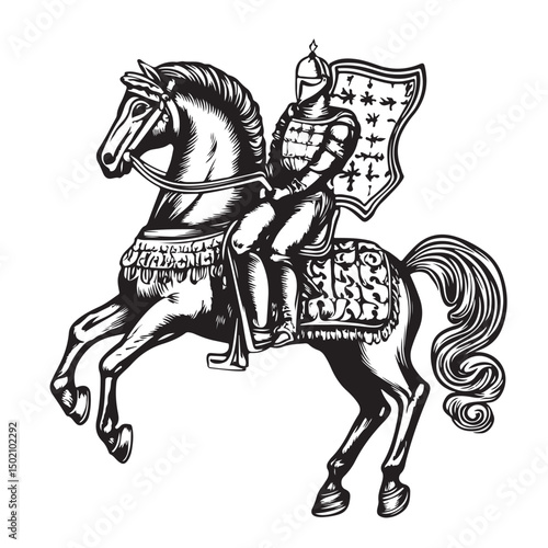 knight on horseback vector image 