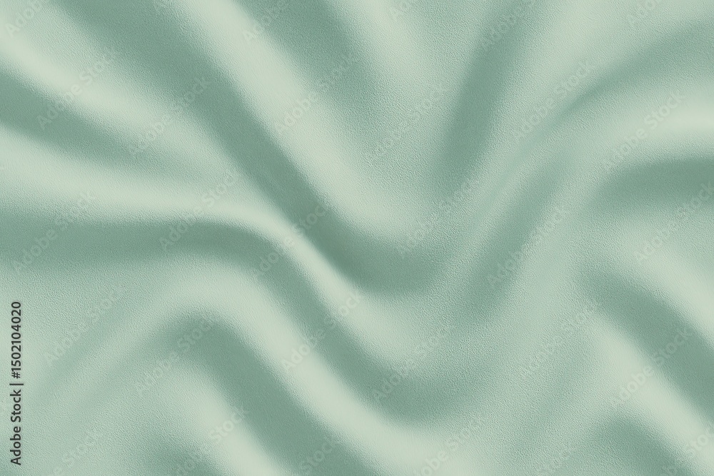 Fototapeta premium Generative AI, Soft Mint Green Fabric Texture With Folds