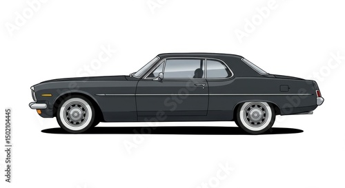 Detailed sketch of a classic automobile from a side angle, highlighting elegant body lines and chrome details