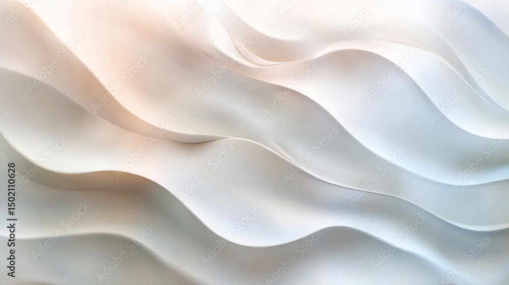 Fototapeta premium Elegant White Waves, A Serene Abstract Background for Modern Design