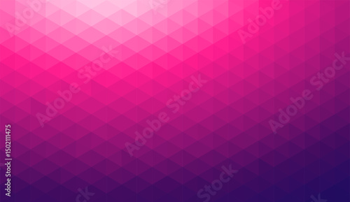 Gradient purple magenta background on triangle pattern. Geometric abstract pixel background.