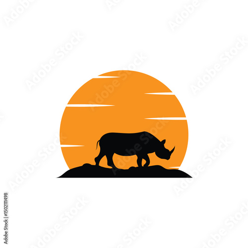 rhino logo and vector template