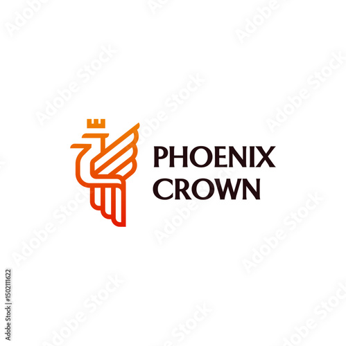 Phoenix bird brown logo luxury