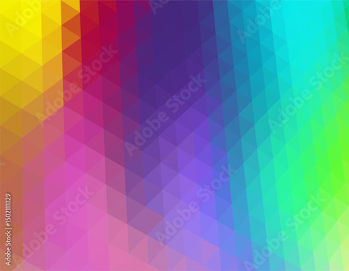Vibrant colorful triangles geometric pattern background vector art for creative wallpaper and print applications