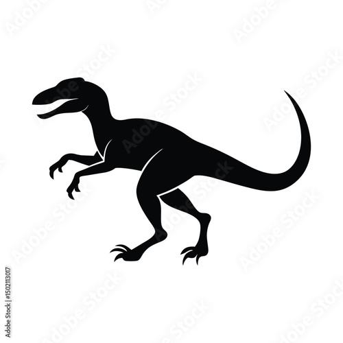 Velociraptor Mid Sprint Vector Silhouette
