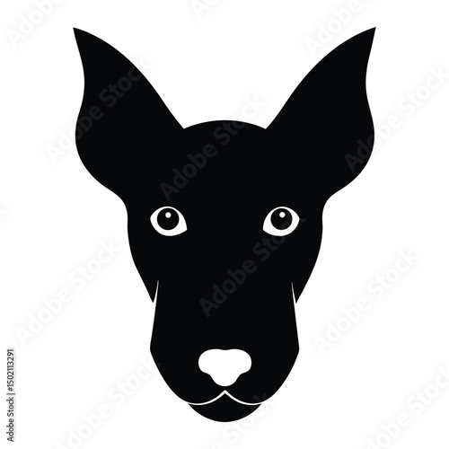Dog Head with Floppy Ears Vector Silhouette