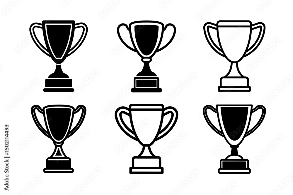 gold silver and bronze awards and trophy icons gold silver and bronze awards and trophy icons