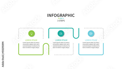 Business infographic template. 3 Step timeline journey. Process diagram, Infographic elements vector illustration.	