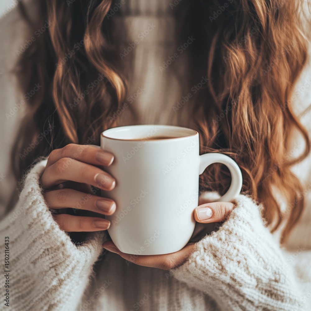 Woman holding a cup of coffee on white background Woman holding a cup of coffee on white background