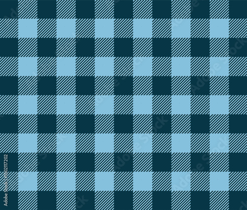 Blue and white checkered pattern fabric, a seamless vintage textile design
