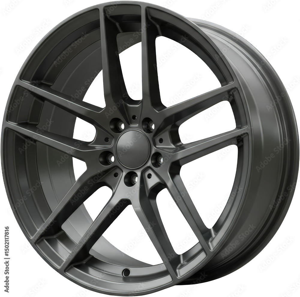 Obraz premium Gunmetal Gray Multi Spoke Alloy Car Rim Automotive Wheel Design