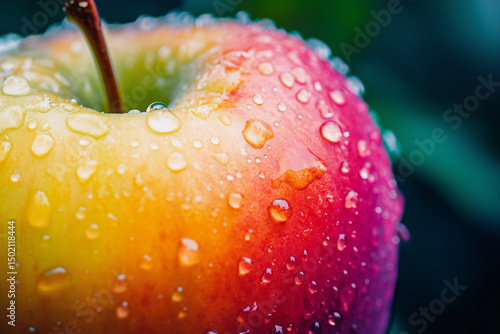 wet red apple