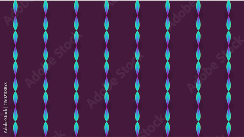 Abstract blue and white striped background with a seamless gold chain pattern design for wallpaper art