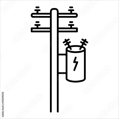 electric pole icon element for design
