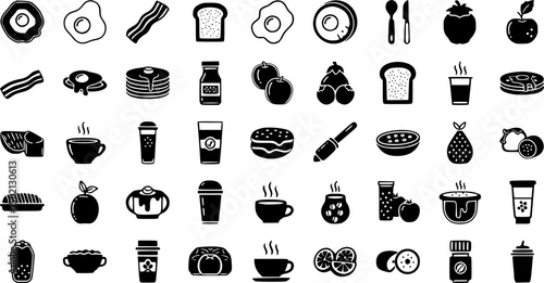 Culinary and cooking solid icons set – filled, kitchen and recipe preparation symbols
