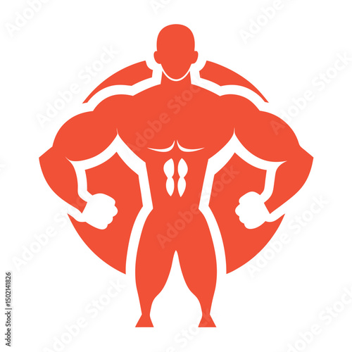 body builder icon isolated silhouette icon on white background 