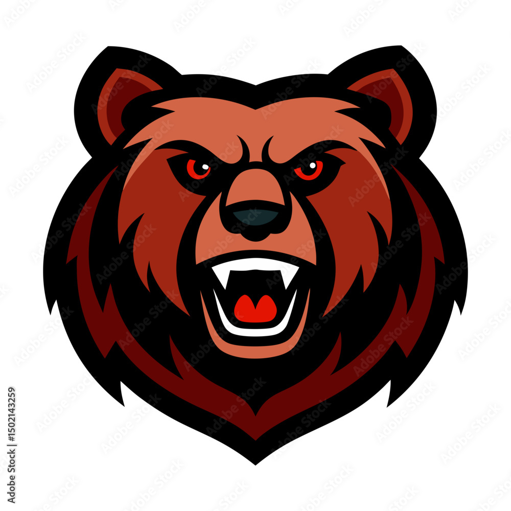 Grizzly bear head mascot logo vector art illustration Grizzly bear head mascot logo vector art illustration