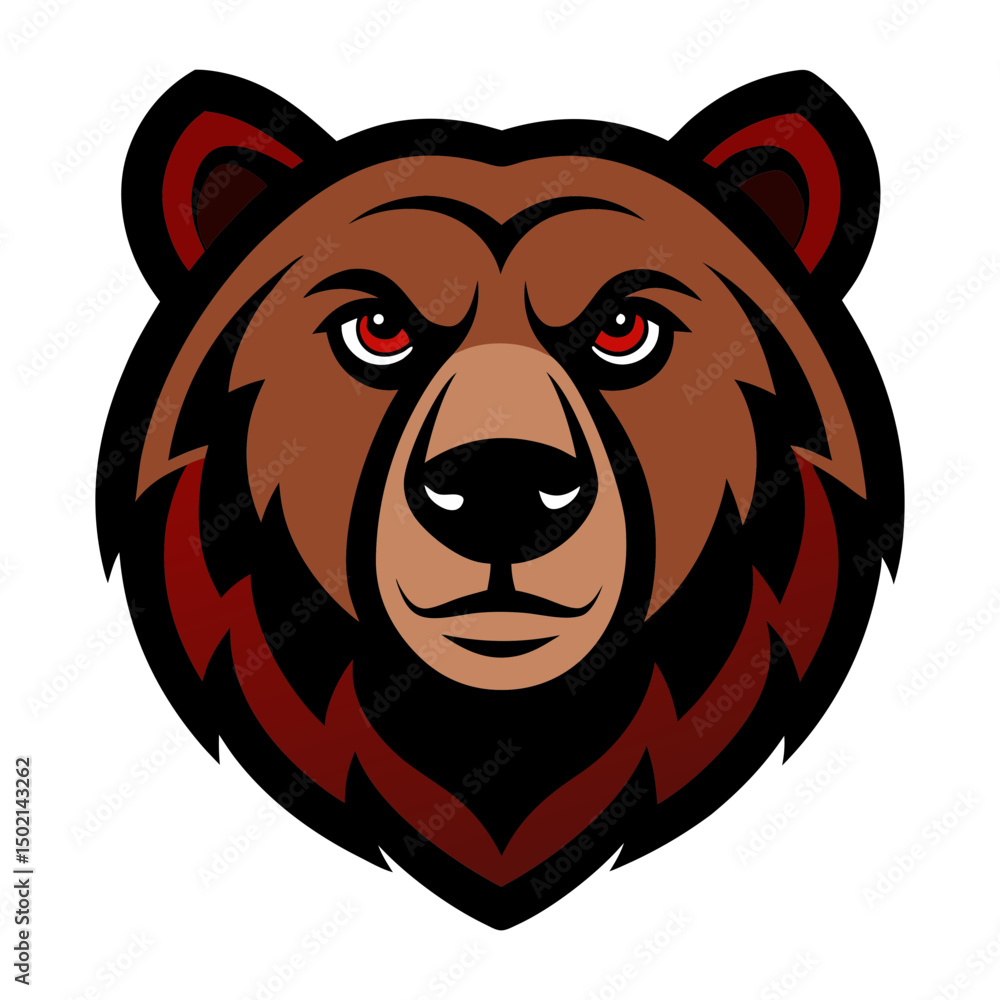Grizzly bear head mascot logo vector art illustration Grizzly bear head mascot logo vector art illustration