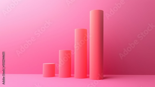 Growth Chart with Soft Pink Cylinders on a Stylish Background Free Download Growth Chart with Soft Pink Cylinders on a Stylish Background - GFXLoad