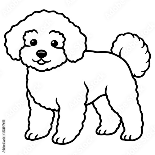 Minimal Bichon Frise Vector on White