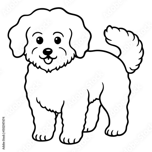 Minimal Bichon Frise Vector on White