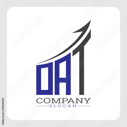 DAT Company Logo Design Growth vector, DAT Upward Arrow Business Success Logo vector, DAT Corporate Branding Logo , DAT logo design, DAT simple and modern logo, DAT business finance logo design, etc.