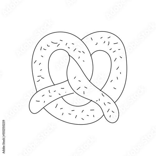 Illustration pretzel line art isolated