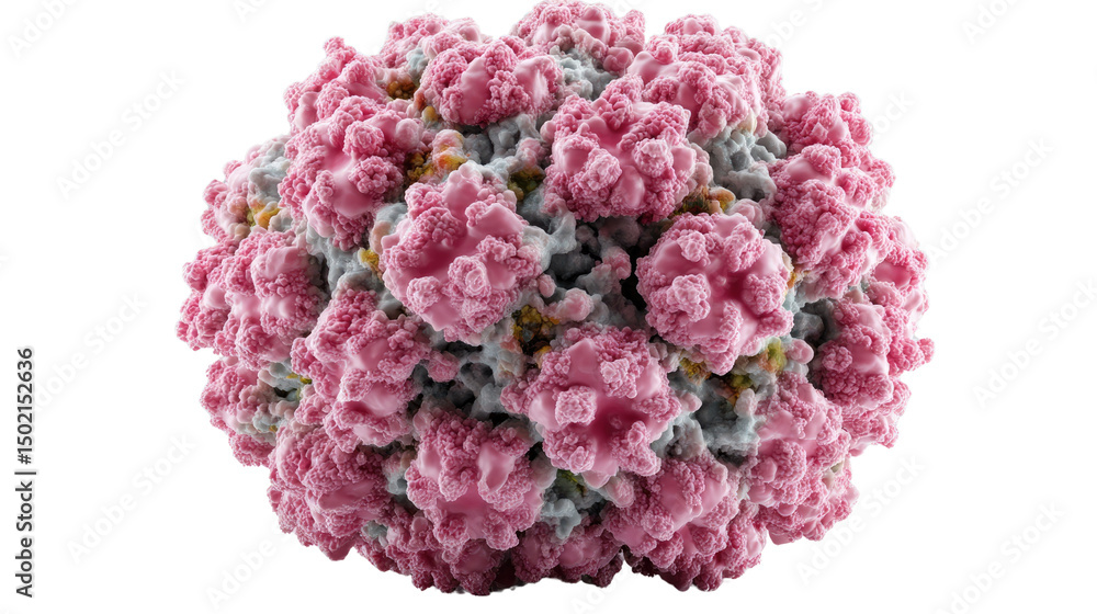 Fototapeta premium Virus Structure: a detailed scientific representation of a virus. The image showcases its intricate structure and complexity, representing the microscopic world of viruses.