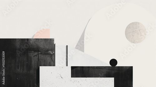 Minimalistic abstract architecture desktop wallpaper featuring clean lines, geometric shapes, monochromatic tones, and negative space for a modern, sleek, and sophisticated design aesthetic