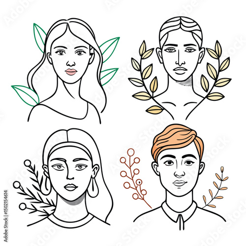 Minimalist Line-Art Portrait Collection