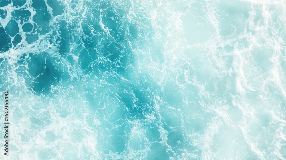 Obraz premium an expansive body of water with white froth at the surface. it's seen from an aerial perspective, providing a view that combines both the ocean and sky