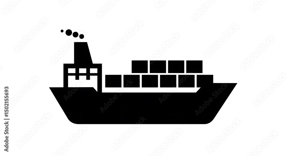 Obraz premium Shipping Boat Icon Isolated on White Background